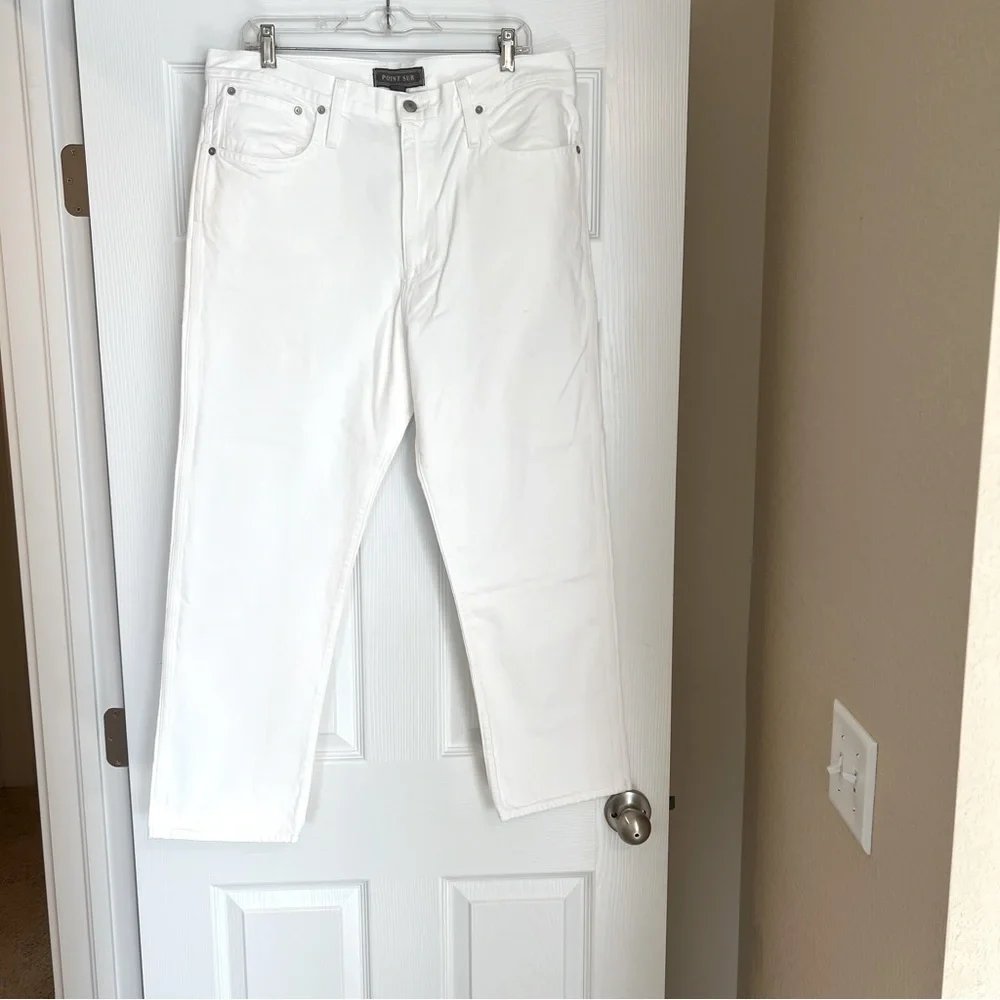 NWT J. Crew Point Sur White Denim Jeans Women’s Size 32 Shoreditch Strai…